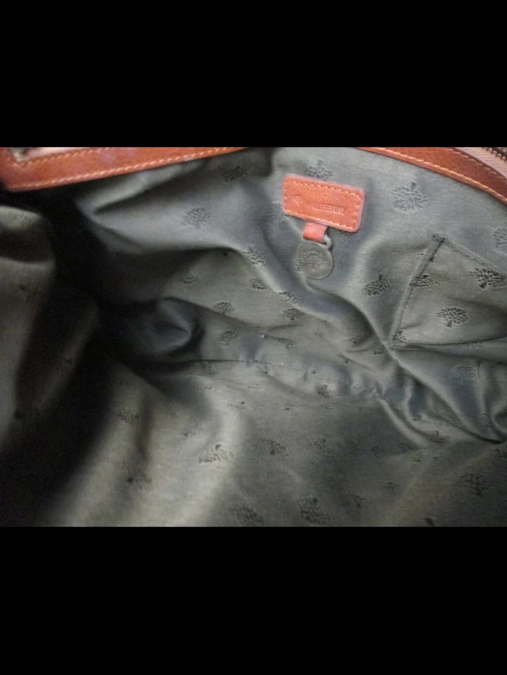 Mulberry Chestnut Leather Messenger Bag with Black Strap